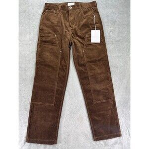 I Love Ugly Corduroy Carpenter Work Pants Mens Large Brown Stretch Double Knee